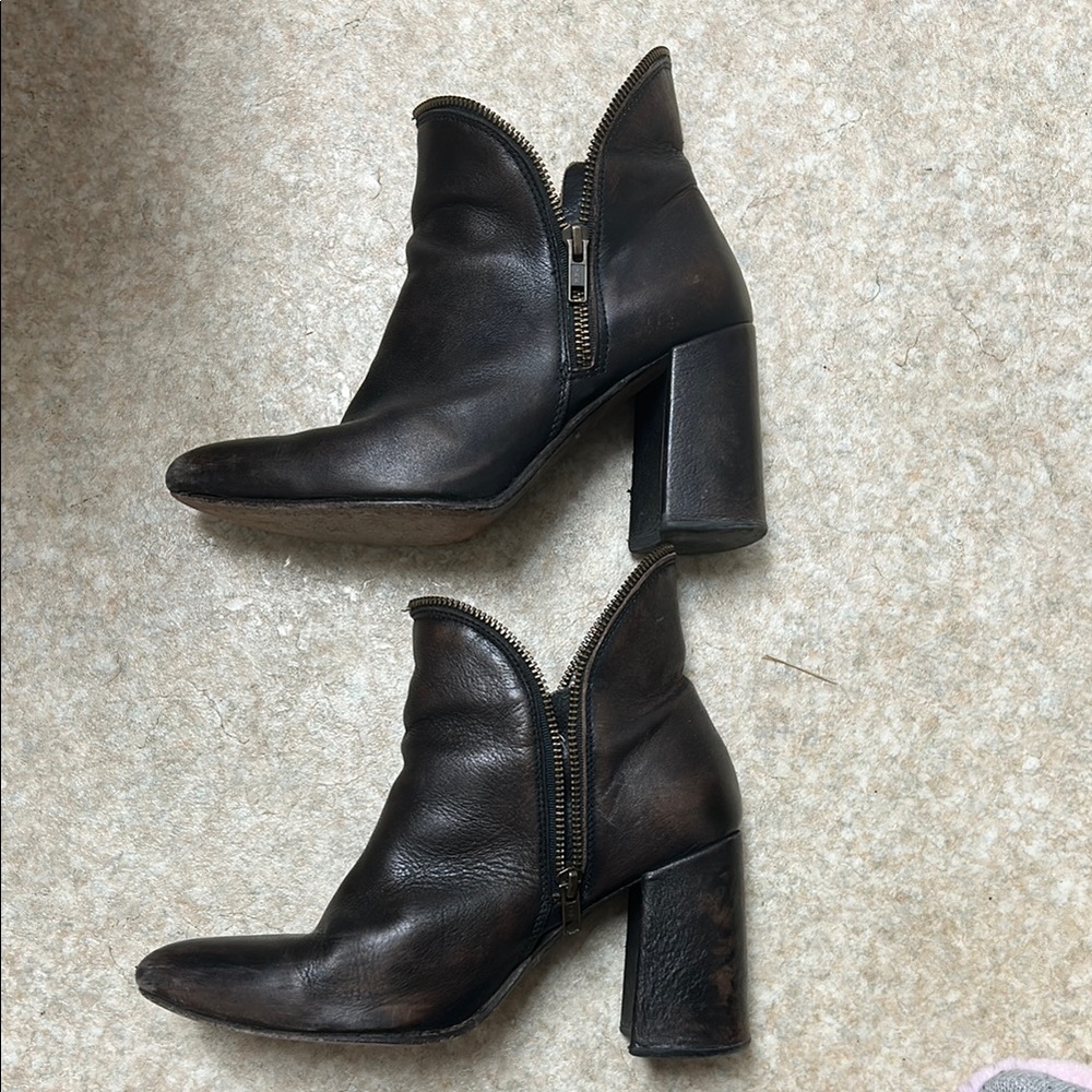 Freebird by Steven Black Ankle Boots with Chunky Heel